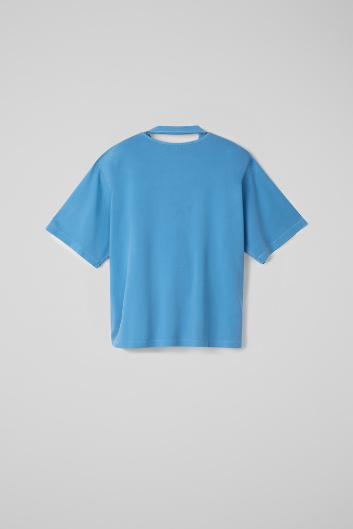 Back view of T-Shirt Blue Organic Cotton T-Shirt