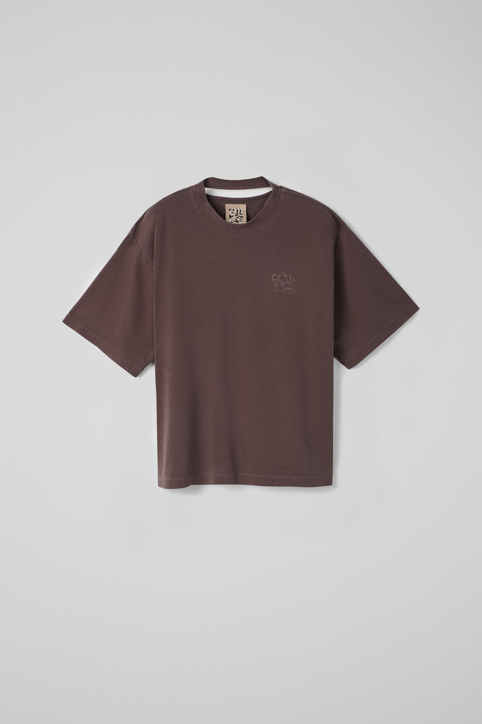 Side view of T-Shirt Dusty Brown Organic Cotton T-Shirt