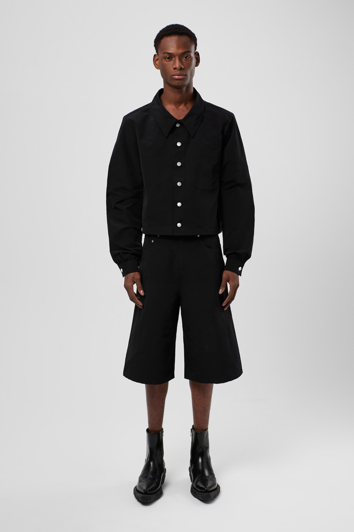 Tech shorts Zwarte short van katoen/nylon