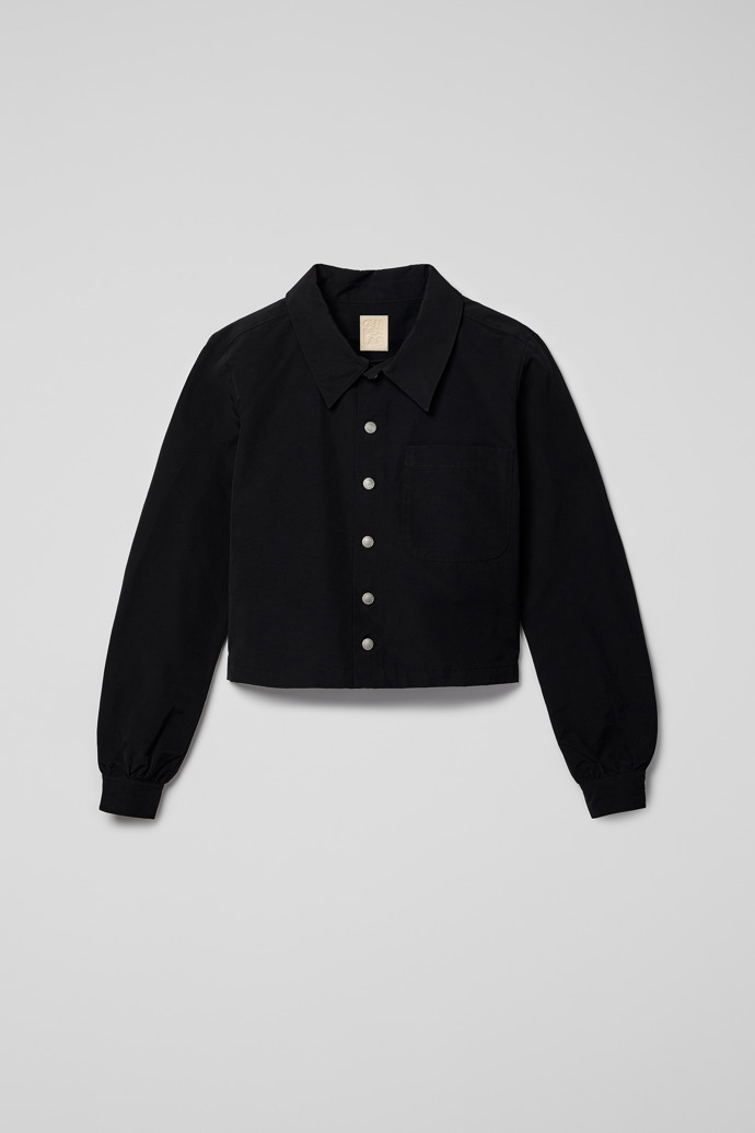 Side view of Tech Shirt Black Cotton/Nylon Shirt