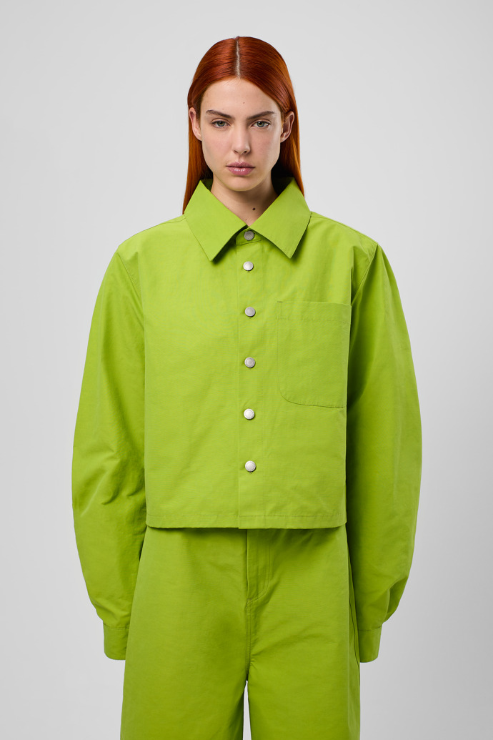 Tech Shirt Camisa de cotó/niló de color verd