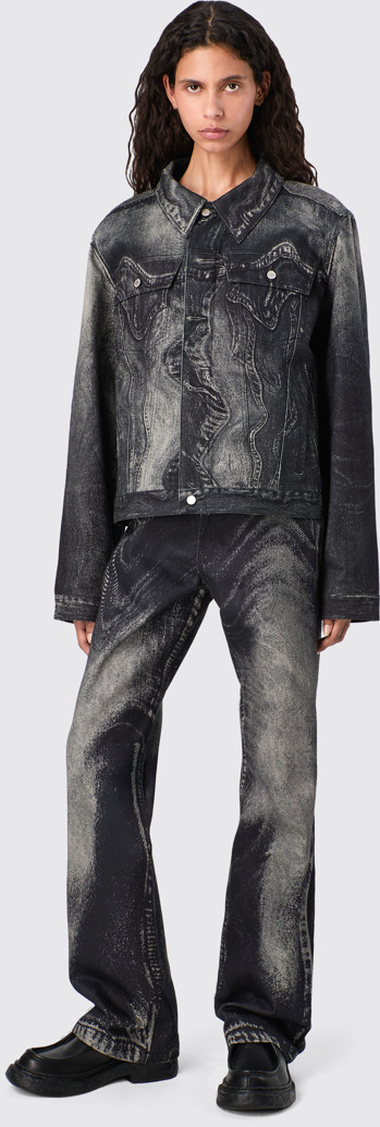 CAMPERLAB DENIM Jaqueta texana de color gris i negre