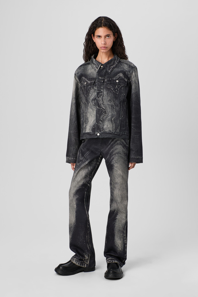 CAMPERLAB DENIM Cazadora vaquera negra y gris