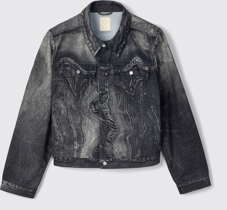 CAMPERLAB DENIM Jaqueta texana de color gris i negre