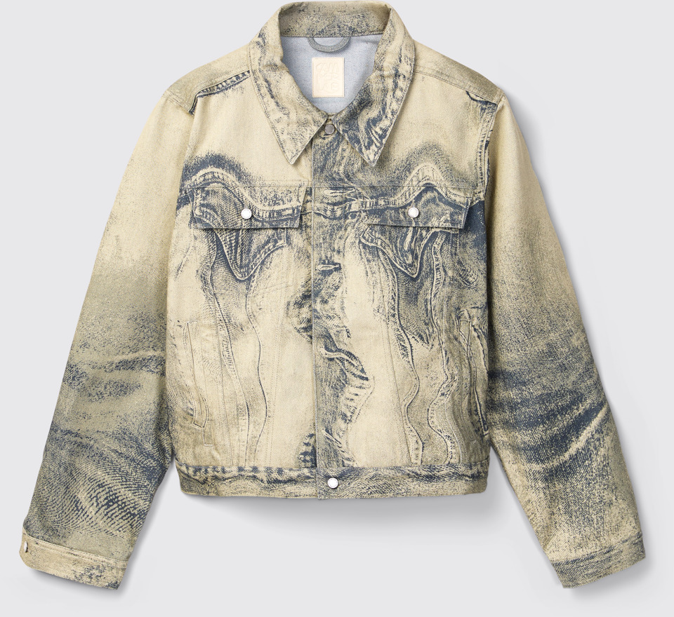 Side view of CAMPERLAB DENIM Sand-black Denim Jacket