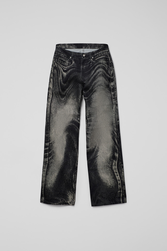 Side view of Denim Jeans Black-Grey Denim Jeans