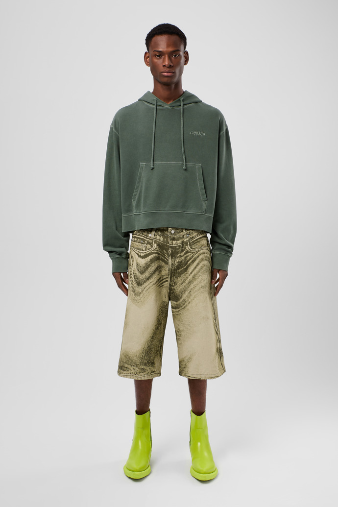 Denim Shorts Pantaloncini in denim nero-verde