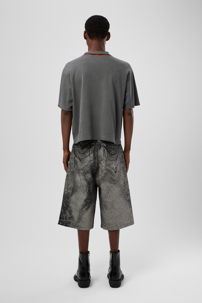 Denim Shorts Black-Grey Denim Shorts