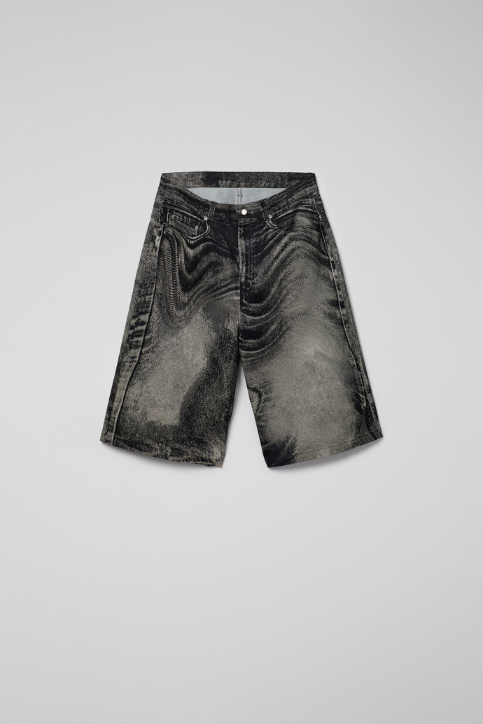 Denim Shorts Pantaloncini in denim grigio-nero