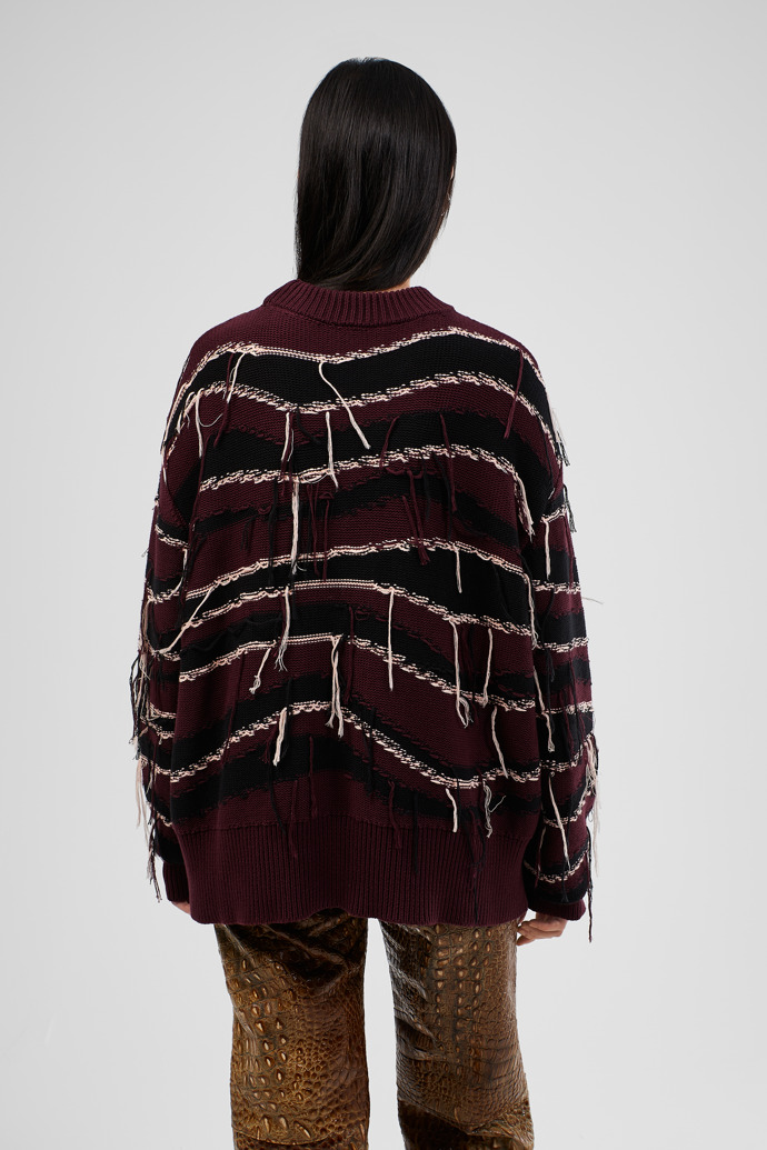 Melange Knit Sweater Pull en tricot de coton biologique marron