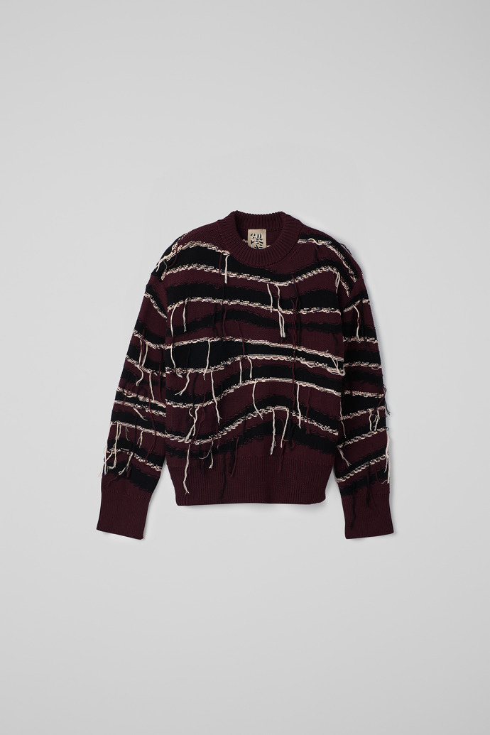 Melange Knit Sweater Maglione Marrone in Cotone Organico