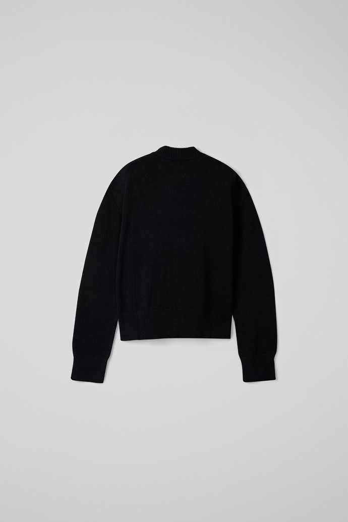 Melange Knit Sweater Strickpulli schwarzmeliert