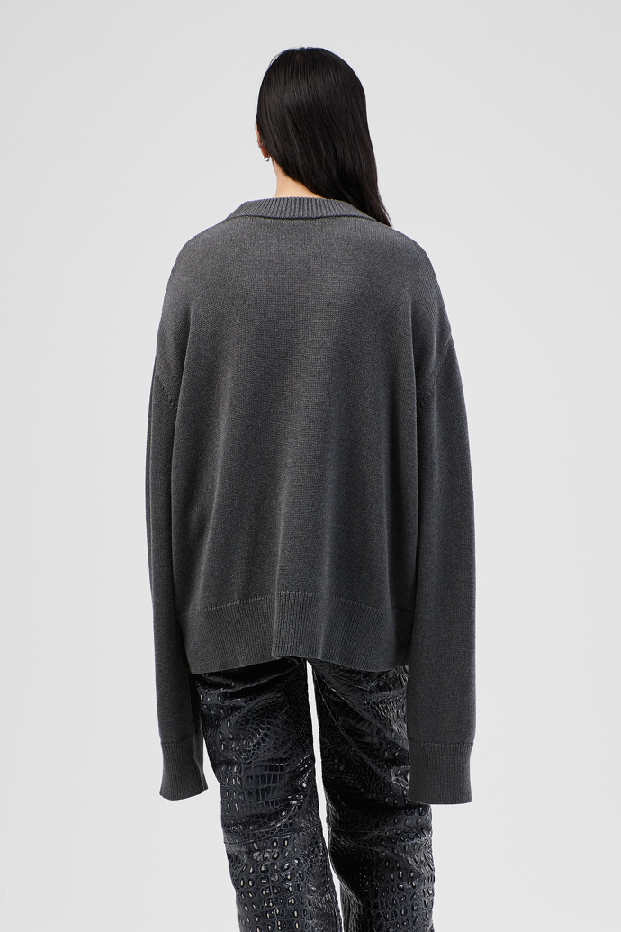 Melange Knit Sweater Gemêleerde grijze gebreide trui
