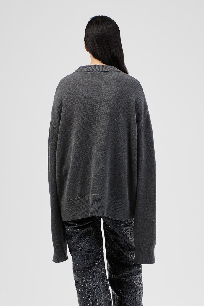 Melange Knit Sweater Maglione Grigio Melange in Maglia