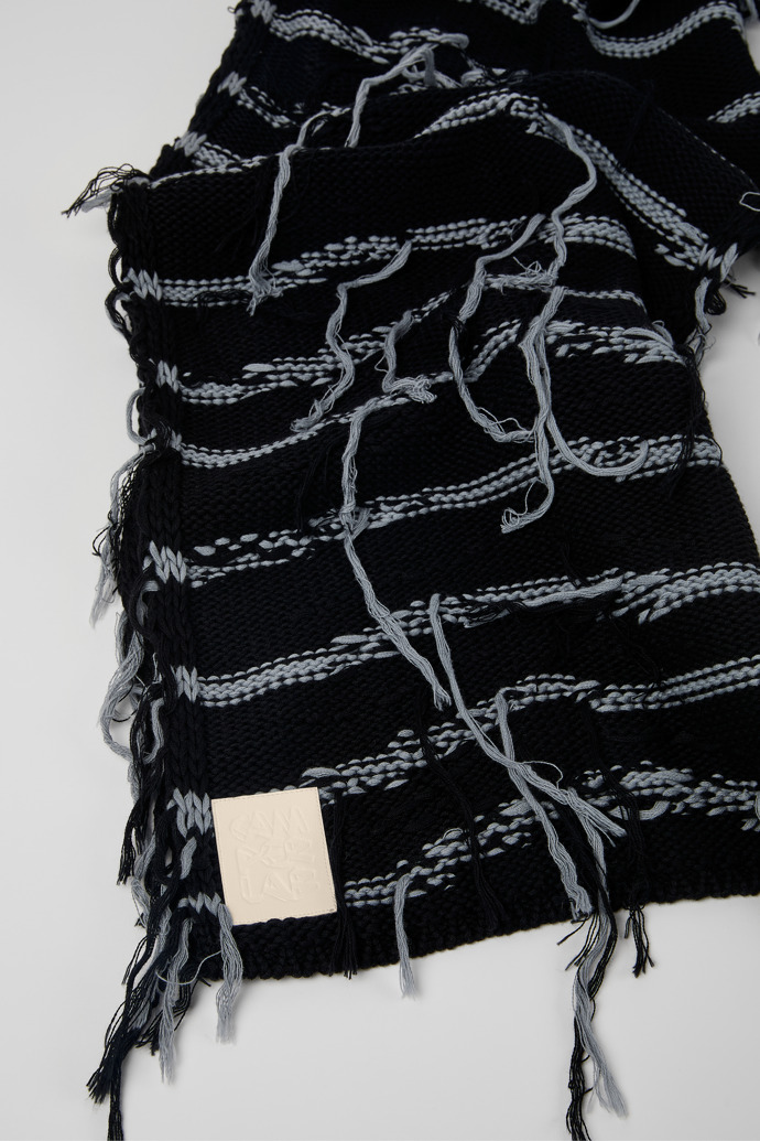 Knit Scarf Schwarzer Intarsia Schal