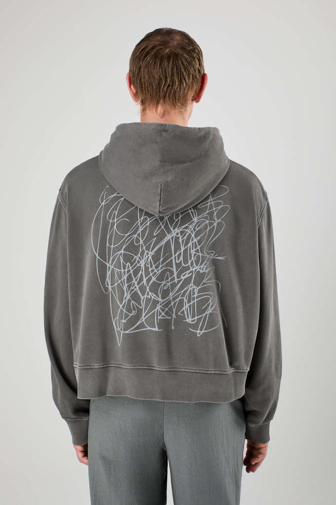 Hoodie Vervaagd zwarte mineral-dye boxy hoodie