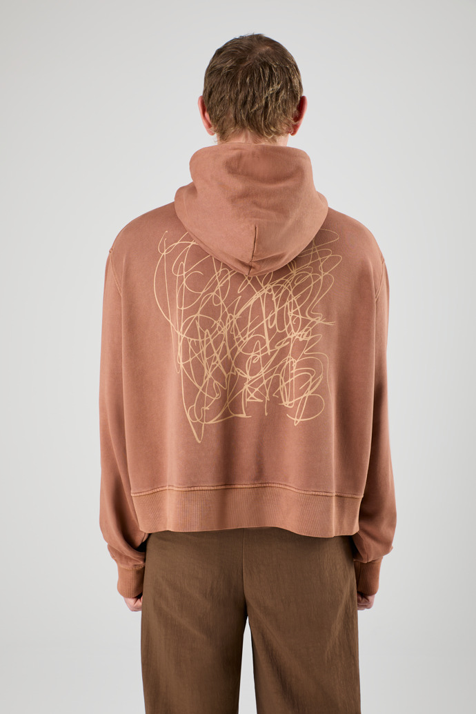 Hoodie Sweat-shirt à capuche Terracotta à coupe carrée et teinture minérale