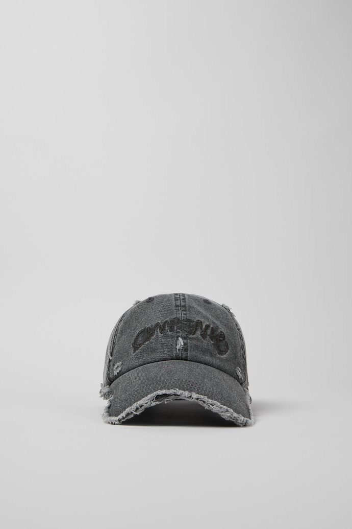 Front view of Cap Faded Black Distorted Washed Cap