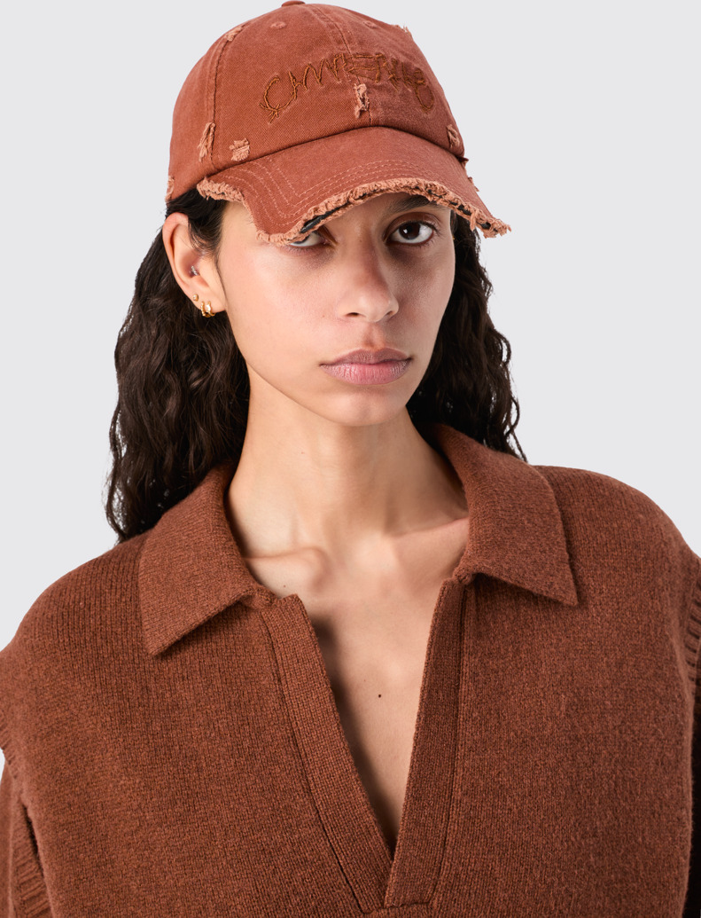 Cap Faded Terracotta Distorted Washed Cap