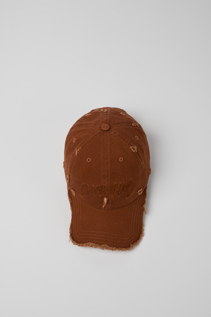 Overhead view of Cap Faded Terracotta Distorted Washed Cap