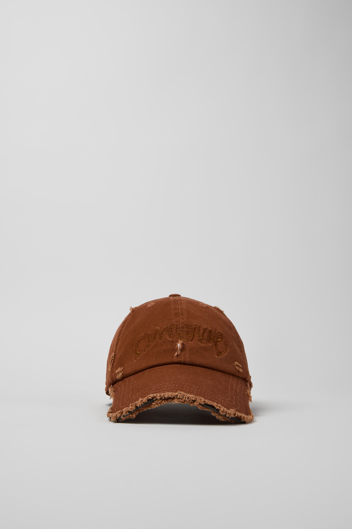 Front view of Cap Faded Terracotta Distorted Washed Cap