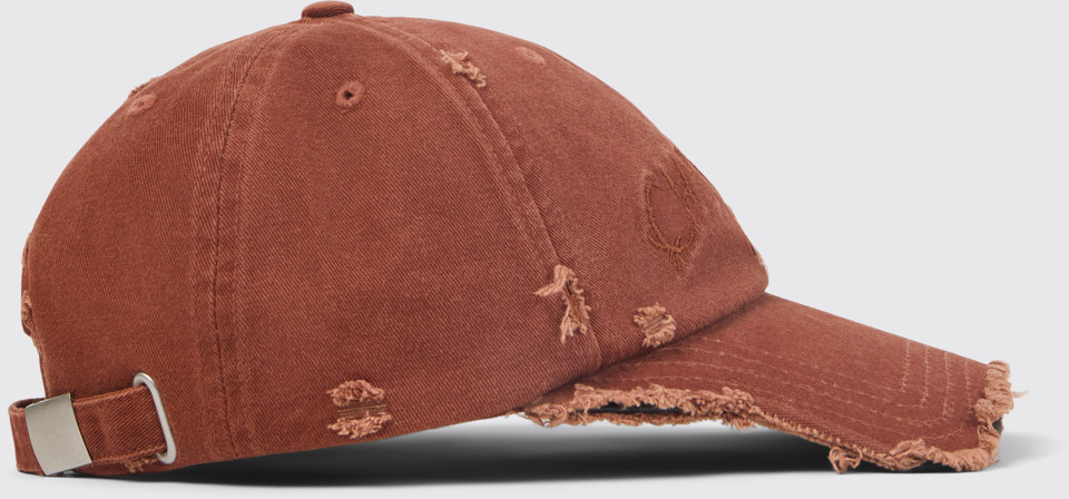 Side view of Cap Faded Terracotta Distorted Washed Cap