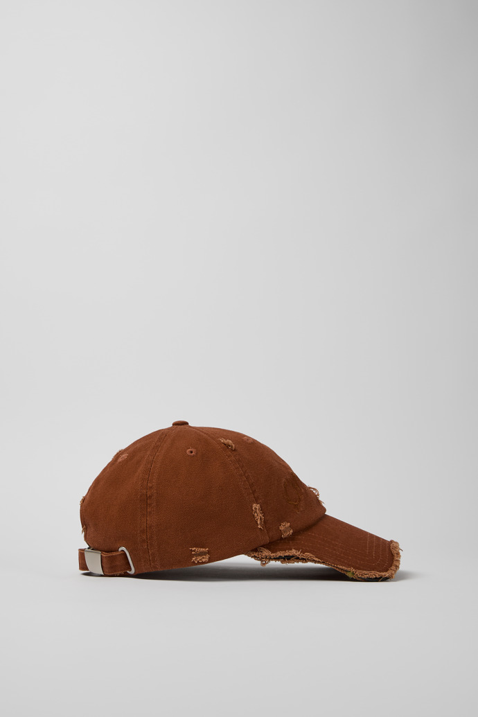 Side view of Cap Faded Terracotta Distorted Washed Cap