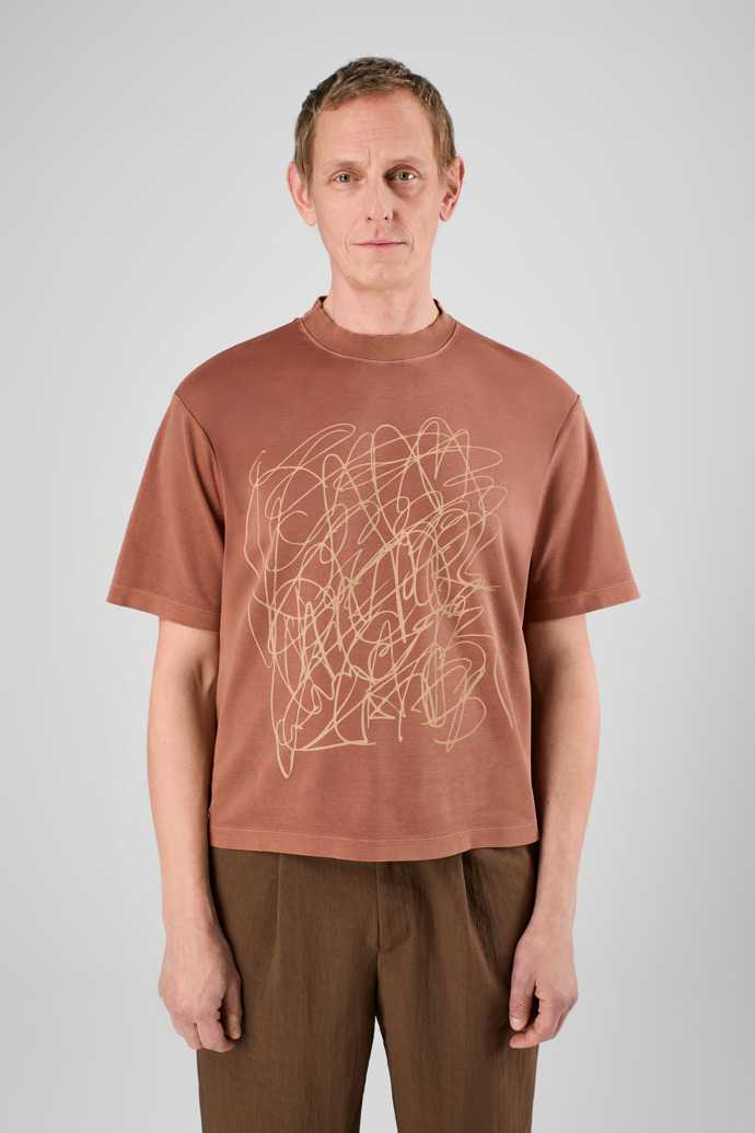 T-Shirt Vervaagd terracotta mineraal geverfd boxy T-shirt