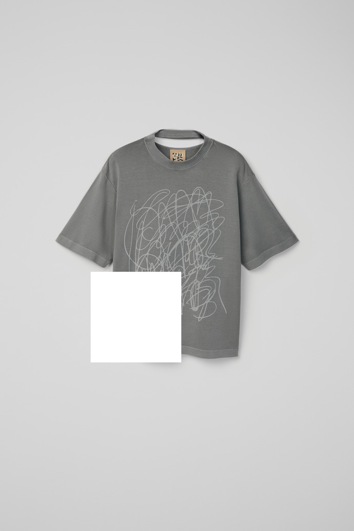 Side view of T-Shirt Gray Mineral Dye Boxy T-Shirt