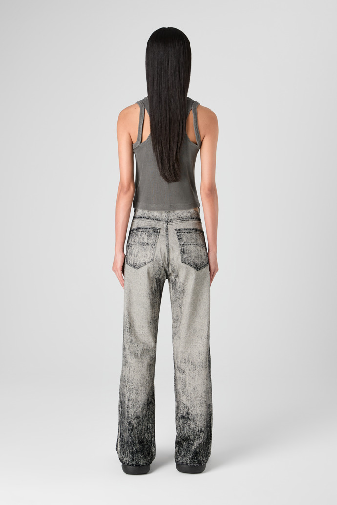 Denim Faded Black Paint Print Denim Jeans