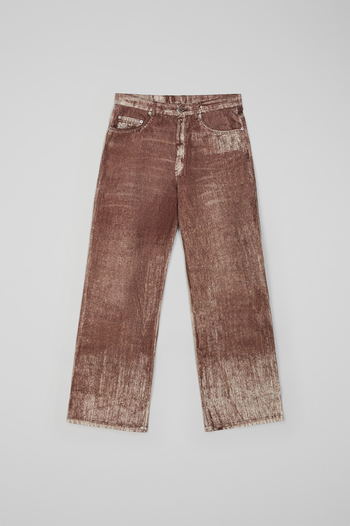 Denim Pantalones vaqueros terracota con estampado de pintura