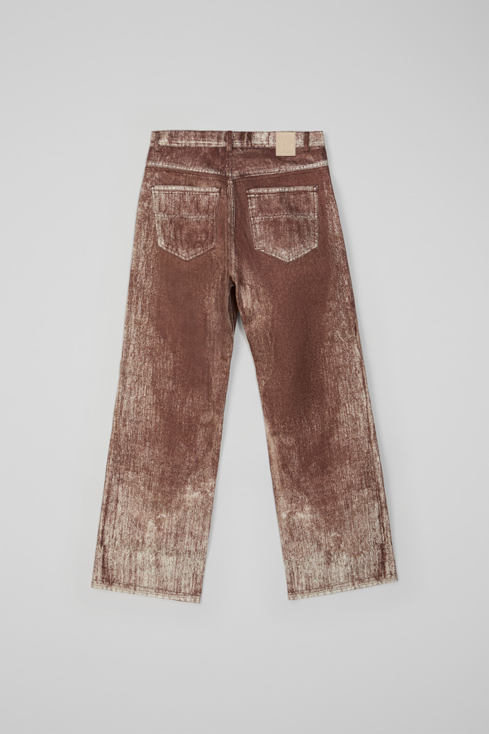 Denim Jeans in denim con stampa di vernice terracotta