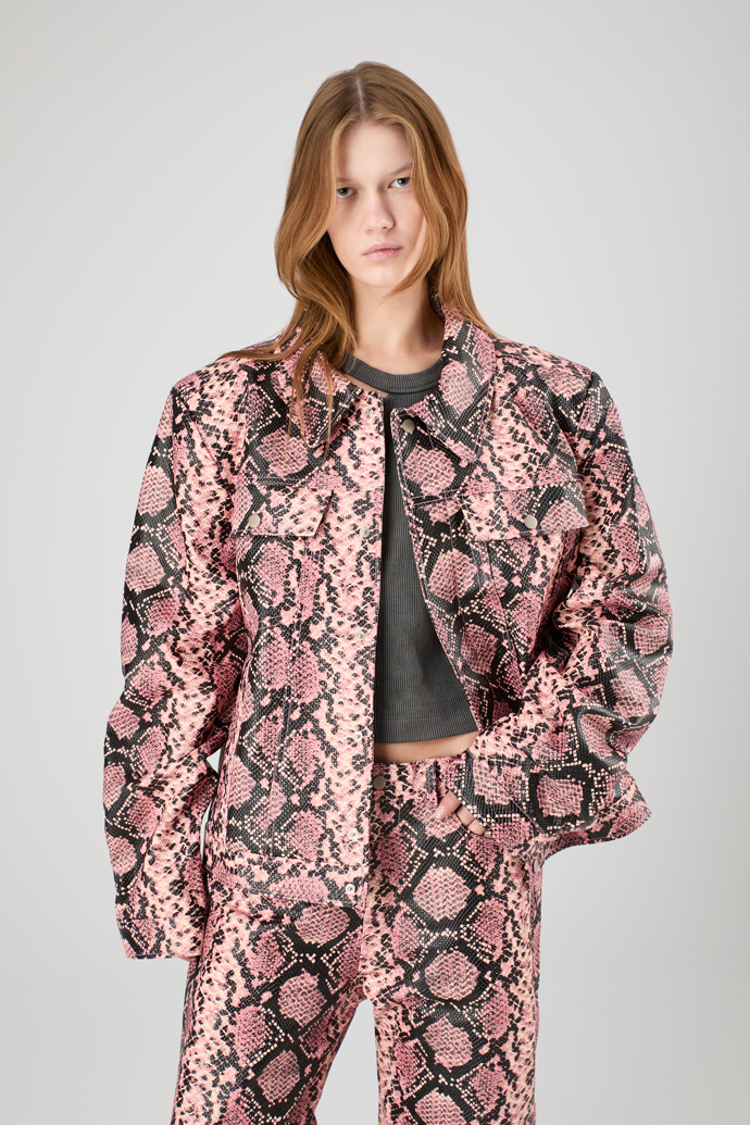 Leather Jacket Pink Snake Leather Jacket