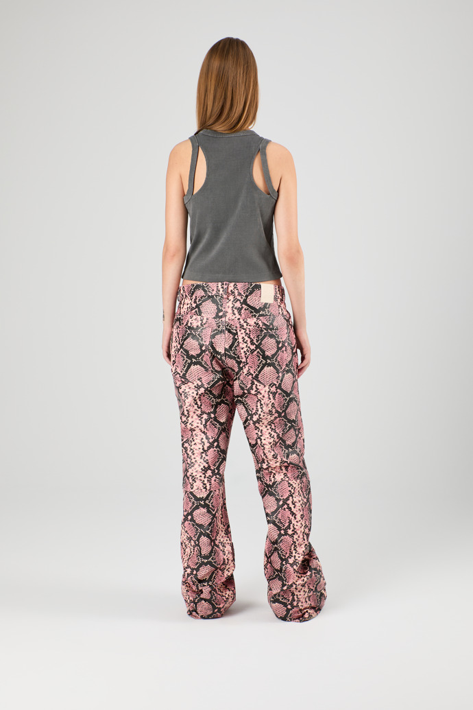 Leather Trousers Pink Snake Leather Trousers