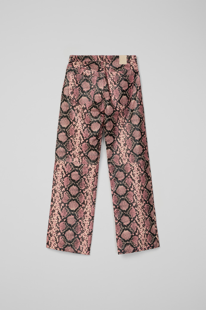 Back view of Leather Trousers Pink Snake Leather Trousers