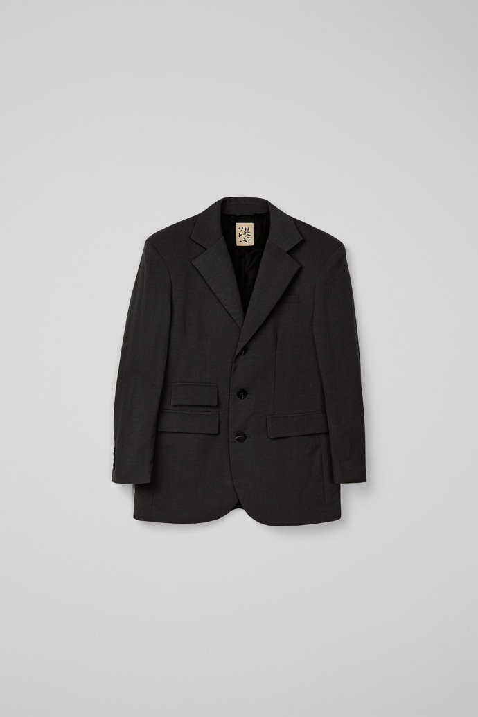 Tailored Blazer Black Technical Suit Blazer modelin yandan görünümü