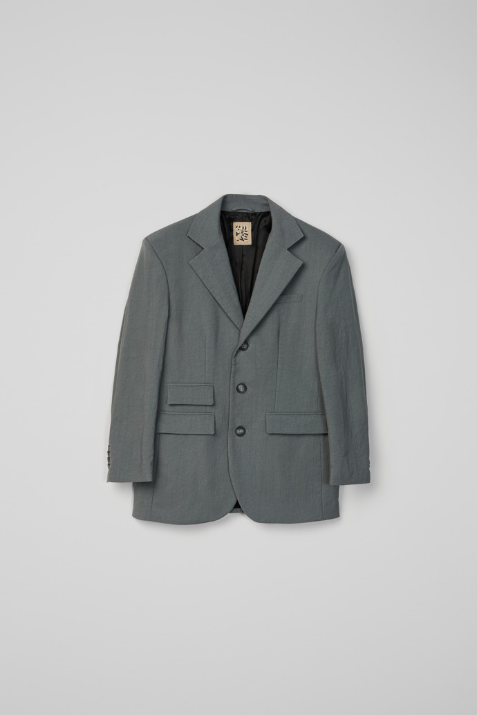 Side view of Tailored Blazer Gray ECONYL® Suit Blazer