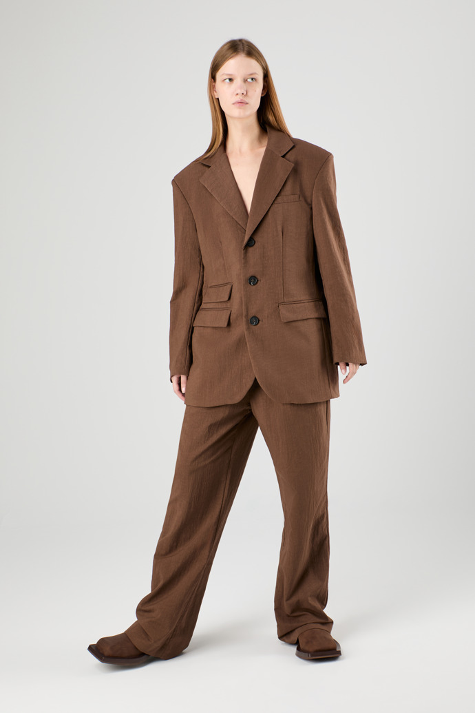 Tailored Blazer Sakko aus ECONYL® in Braun