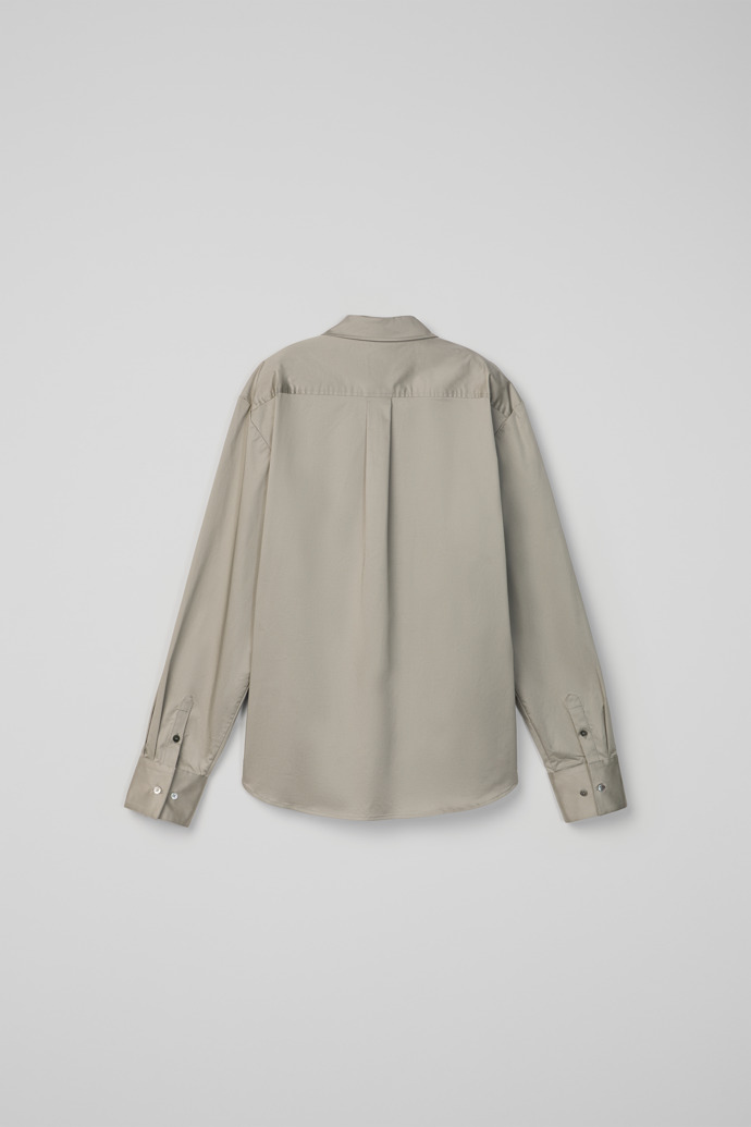 Back view of Cotton Shirt Gray Cotton Shirt