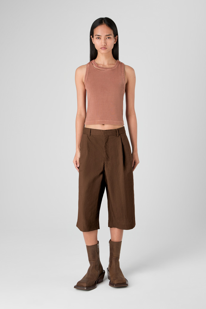 Tailored Shorts Pantalones cortos de traje técnicos marrones