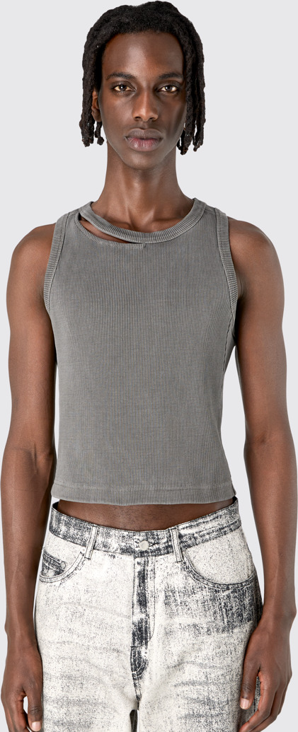 Ribbed Tank Top Faded Black Ribbed Tank Top