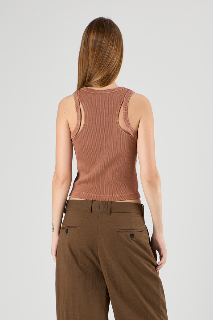 Ribbed Tank Top Ausgeblichenes geripptes Tanktop in Terracotta