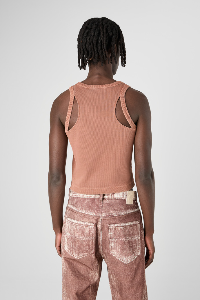 Ribbed Tank Top Ausgeblichenes geripptes Tanktop in Terracotta