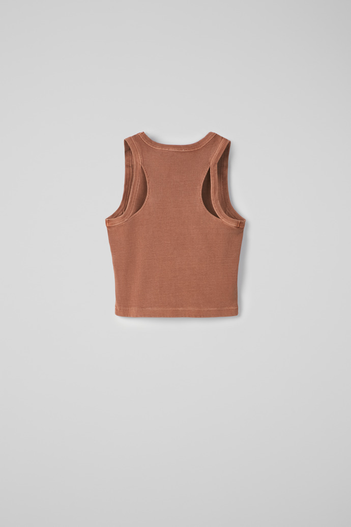 Back view of Ribbed Tank Top Terracotta Ribbed Tank Top