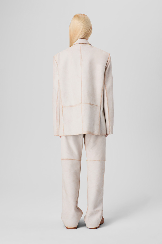 CAMPERLAB LEATHER White cracked leather blazer