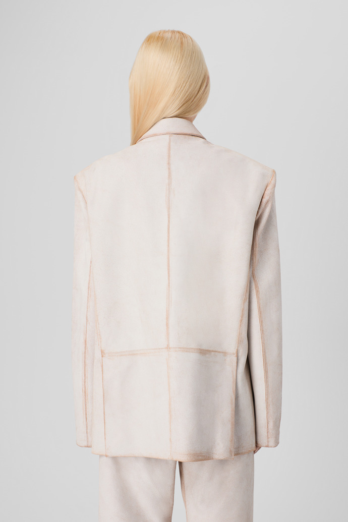 CAMPERLAB LEATHER White cracked leather blazer