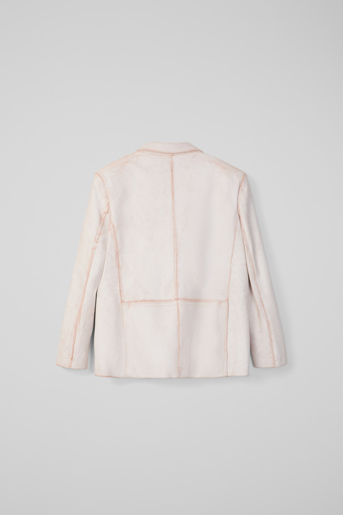 Back view of CAMPERLAB LEATHER White cracked leather blazer