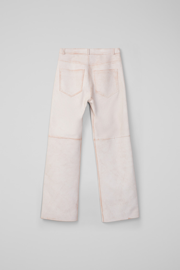 CAMPERLAB LEATHER Pantalón blanco de piel cuarteada