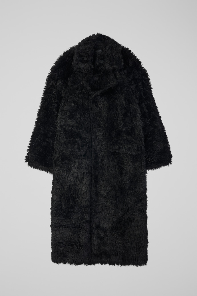 Side view of CAMPERLAB COATS & JACKETS Black textured coat