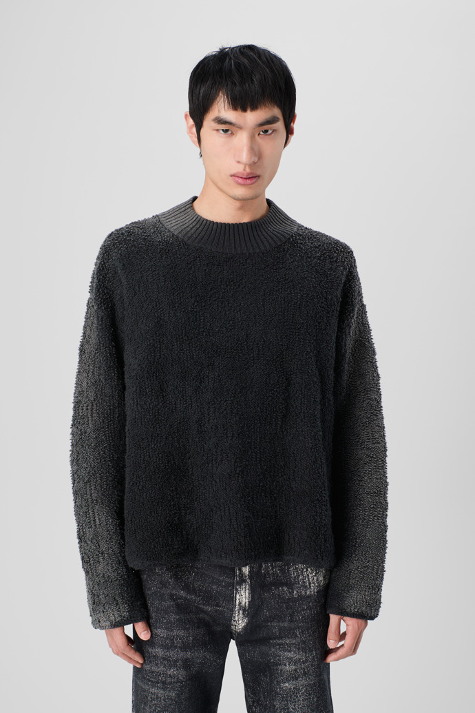 CAMPERLAB KNIT Black wool-blend Bouclé Jumper